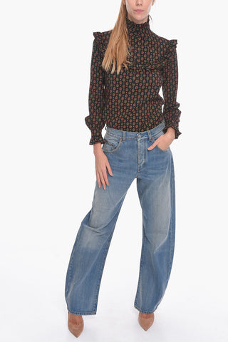 Jeans in lavaggio Vintage con Bottone Logato 24cm