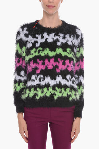 Maglia Girocollo Eye lash con Motivo Astratto
