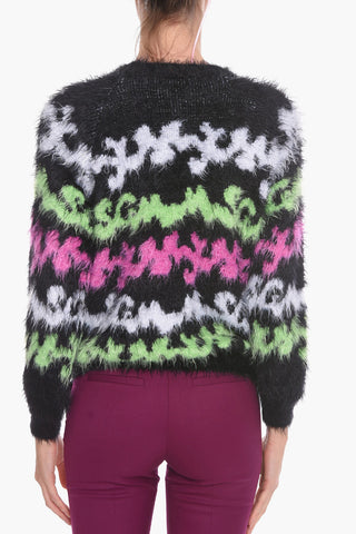 Maglia Girocollo Eye lash con Motivo Astratto
