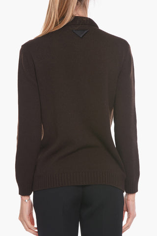 Cashmere Polo Sweater with Integrated Bra
