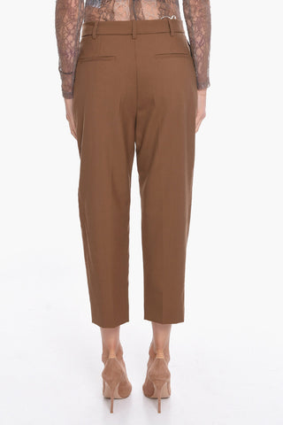 Cropped Trousers with Concealed Fastening