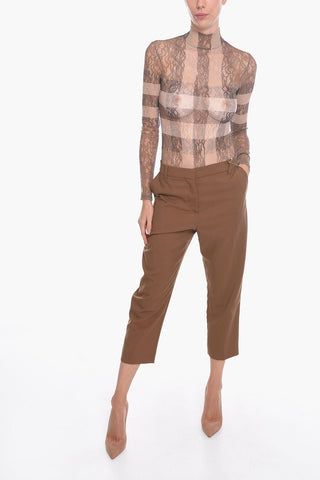 Cropped Trousers with Concealed Fastening