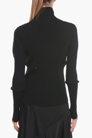 Turtleneck Ribbed Wool Sweater