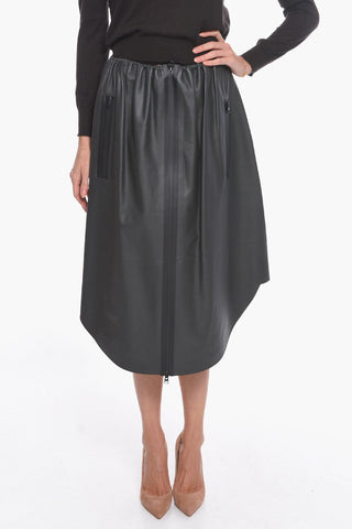 Gonna Midi in Pelle WATERPROOF con Zip Frontale