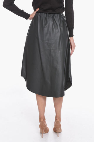 Gonna Midi in Pelle WATERPROOF con Zip Frontale