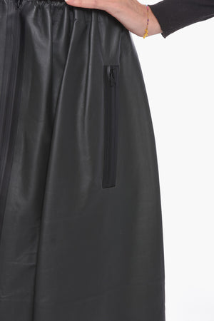 Gonna Midi in Pelle WATERPROOF con Zip Frontale