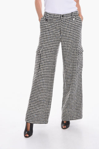 Pantaloni in Misto Lana SPARKLY In Motivo Pied-De Poule