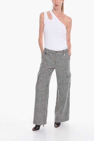 Pantaloni in Misto Lana SPARKLY In Motivo Pied-De Poule