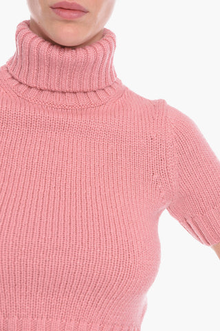 Wool Short-sleeved Turtleneck Sweater