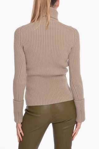 Turtleneck DISTORTED Ribbed Pullover