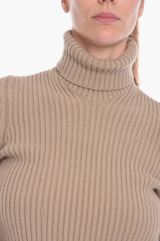 Turtleneck DISTORTED Ribbed Pullover