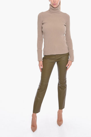 Turtleneck DISTORTED Ribbed Pullover