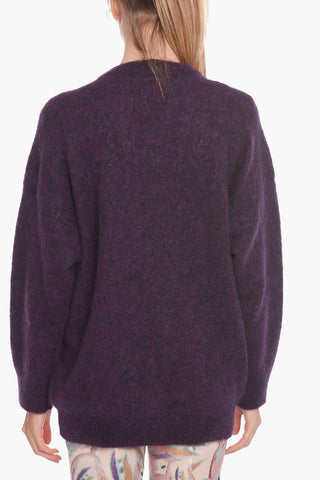 Mohair-blend Long Cardigan with Crystals