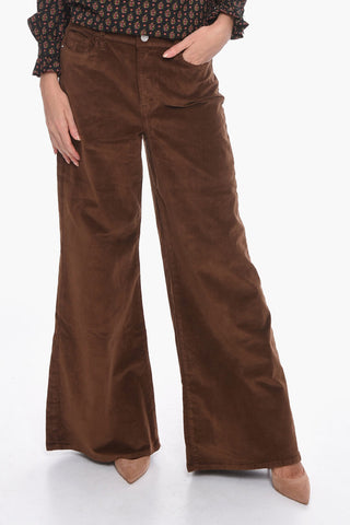 High-Waisted Wide Leg Velour Palazzo Pants