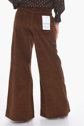 High-Waisted Wide Leg Velour Palazzo Pants
