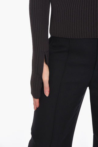 Turtleneck CHUNKY Sweater with Nylon Breast-pockets
