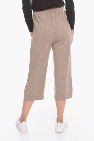 Pantaloni Jogger Flare in Cashmere con Bande a Contrasto