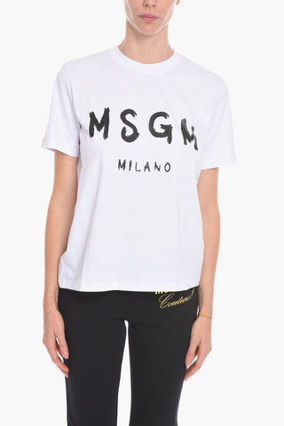 Crew Neck MARKER Cotton T-Shirt