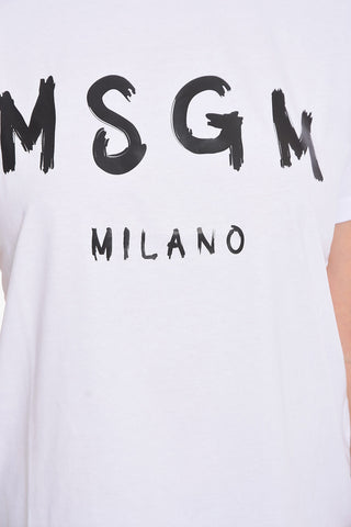 Crew Neck MARKER Cotton T-Shirt