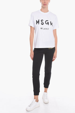 Crew Neck MARKER Cotton T-Shirt