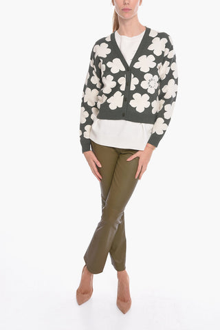 PARIS V-Neck Jacquard BOKE FLOWER Cardigan
