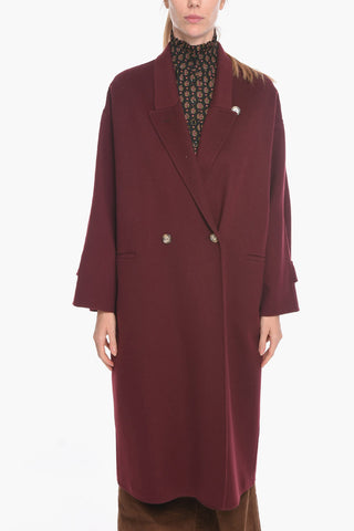 Cashmere Double-breasted Coat with Welt Pockets