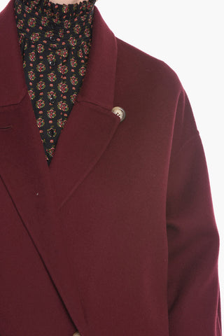 Cashmere Double-breasted Coat with Welt Pockets