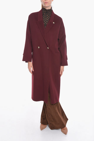 Cashmere Double-breasted Coat with Welt Pockets