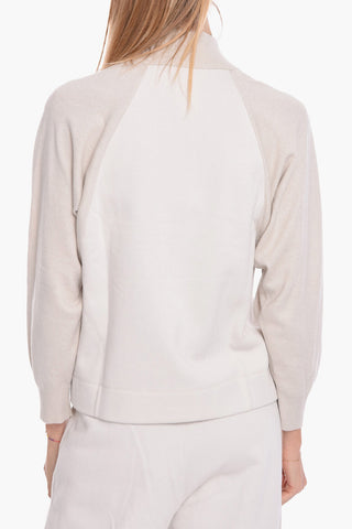 Fleeced-cotton Zip-up Sweatshirt with Pocket Detail