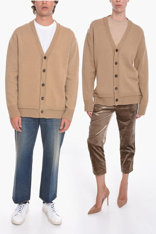 MM4 Cardigan UNISEX in Misto Lana con Toppe in Suede
