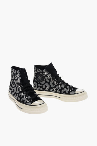 ALL STAR CHUCK TAYLOR Sneakers Alte in Cotone Effetto Animalier
