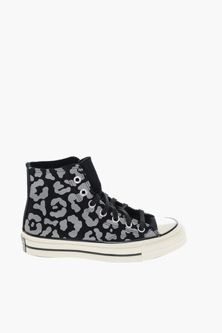 ALL STAR CHUCK TAYLOR Sneakers Alte in Cotone Effetto Animalier