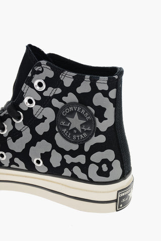 ALL STAR CHUCK TAYLOR Sneakers Alte in Cotone Effetto Animalier