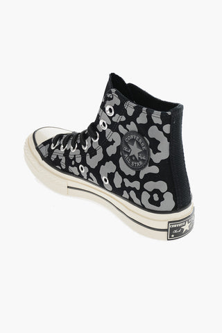 ALL STAR CHUCK TAYLOR Sneakers Alte in Cotone Effetto Animalier
