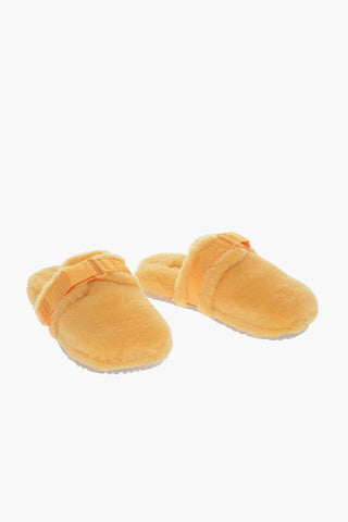 Wool FLUFF IT Slippers with Logo Touch Strap Closure