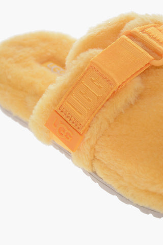 Wool FLUFF IT Slippers with Logo Touch Strap Closure