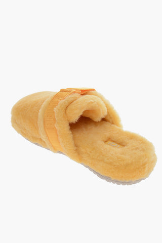 Wool FLUFF IT Slippers with Logo Touch Strap Closure