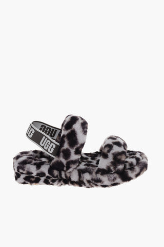 Animal Effect Real Fur OH YEAH Sandals with Logoed Elastic Band