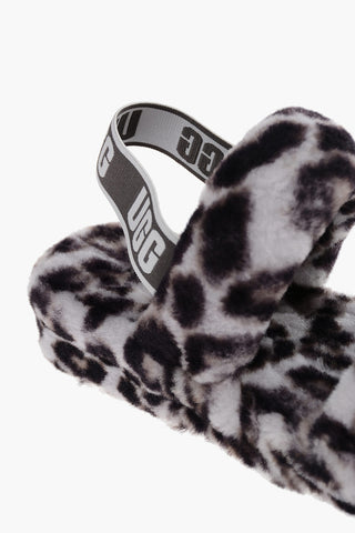 Animal Effect Real Fur OH YEAH Sandals with Logoed Elastic Band