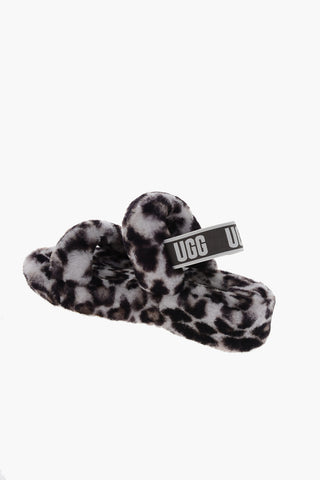 Animal Effect Real Fur OH YEAH Sandals with Logoed Elastic Band