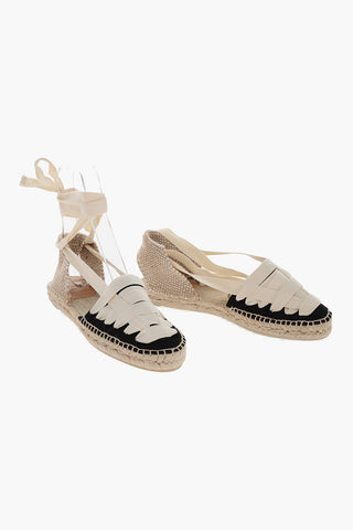 Espadrillas JEAN Lace-up con Suola in Rafia