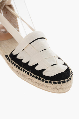 Espadrillas JEAN Lace-up con Suola in Rafia