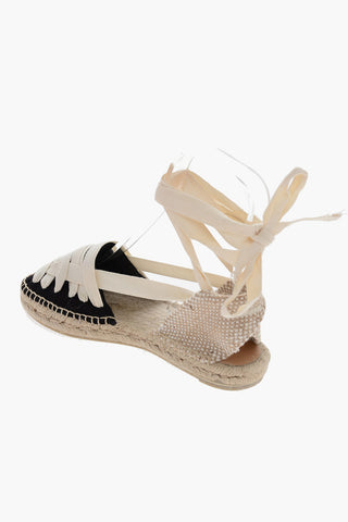 Espadrillas JEAN Lace-up con Suola in Rafia