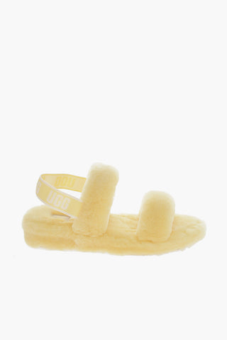Real Fur OH YEAH Sandals with Elastic Strap Logoed