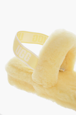 Real Fur OH YEAH Sandals with Elastic Strap Logoed