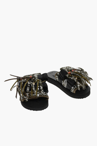 ALANUI Bandana Motif MOTO with with Fringes and Beads Details
