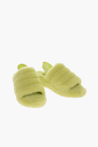 Wool FLUFF YEAH Slippers with Logoed Elastic Band 