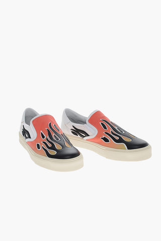 Sneakers Slip On FLAME con Applicazione in Pelle