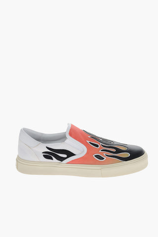 Sneakers Slip On FLAME con Applicazione in Pelle