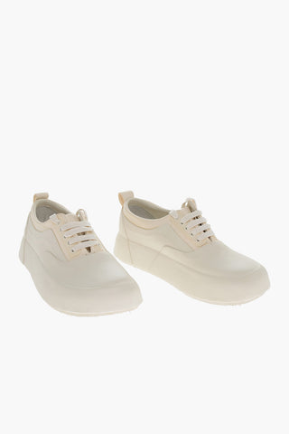 Lace-up VULCANISED Rubber and Leather Sneakers